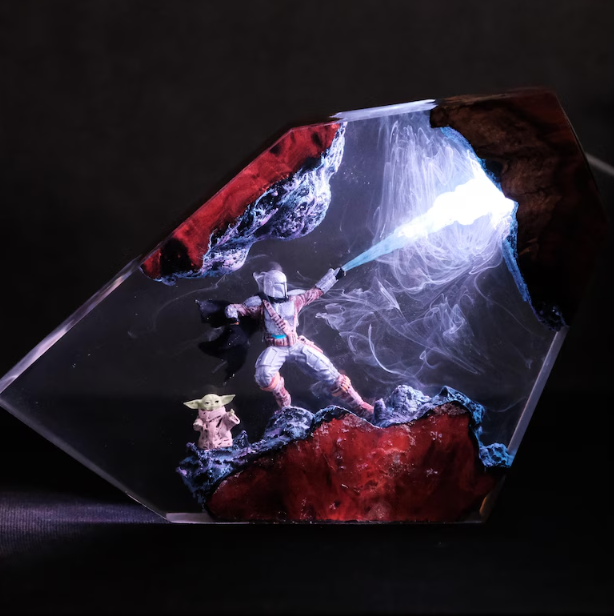 Epoxidharz Lampe Handgefertigt